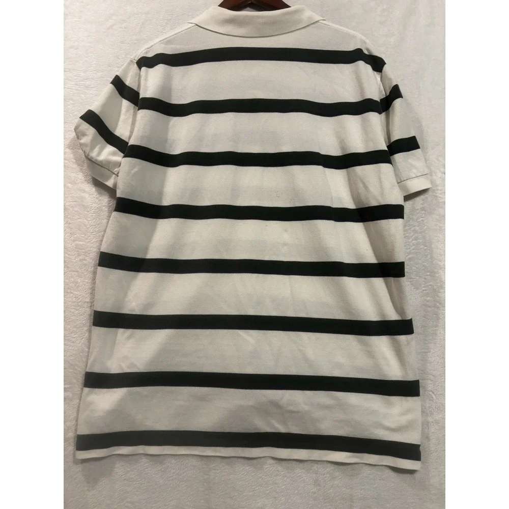 Vintage Polo Ralph Lauren Men's XL Shirt‎ Striped White Short Sleeve Preppy Logo